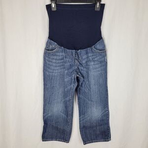 Liz Lange Maternity for Target Blue Denim Full Belly‎ Panel Capris
